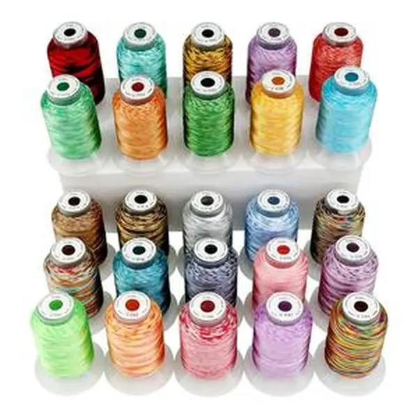 New Brothread Variegated Polyester Embroidery Thread Kit 25 Spools 500M Each for Janome Brother Pfaff Babylock Singer Bernina Husqvarna Machines DIY Needlework Projects, MothersDayGift