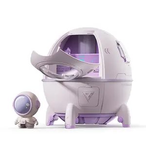 USB-Powered Space Capsule Humidifier - Large Mist Output, Quiet Operation, Built-in Light, Sleep Aid, Perfect Gift for Office & Bedroom Use, Suitable for Various Room Types (Household Air Humidifier for Desktop)