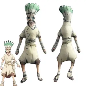 Anime Dr.STONE Ishigami Senkuu Cosplay Plush Cotton Doll Slender Twistable Shape Room Decoration Abstract Model Decoration