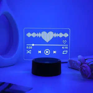3D Music Player Design Night Light, USB Powered LED Desk Lamp, Creative Decorative Ambient Light for Bedroom, Living Room, Home Decor, Modern Mood Lighting, Led Lights Music, Led Atmosphere Lamp
