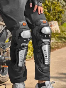Four-season universal motorcycle riding knee pads, anti-fall and anti-collision breathable leg protectors, wear-resistant protective gear for both men and women in outdoor riding