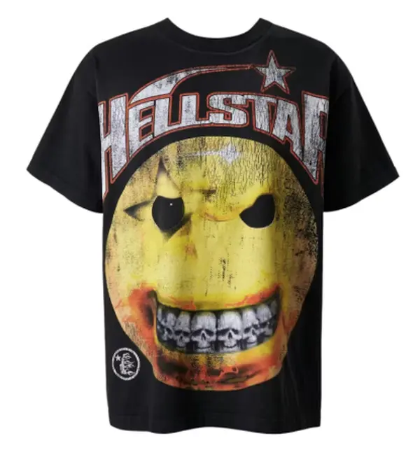 (NFC TAG Verified) Hellstar 'Evil Smile' T-shirt Black