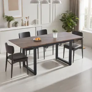 Extendable Dining Table for 4-8 People,71''Modern Space narrow table-Saving Kitchen Table with Metal Legs,Rectangle Folding Conference Meeting Table for Living Meeting Room Kitchen