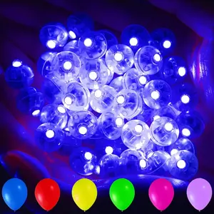 50-Pack Plastic LED Balloon Lights - Mini Neon Flashing Decor Ornaments, Battery-Operated Long-Lasting for Halloween & Christmas Party Festive Decorations