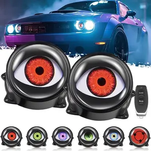 DIBMS Devil Eyes Light for Cars, 12V LED Headlight with Adjustable Eye Pattern - Cool Car Accessories,Remote control,Vehicle Custom Devil Eyes Lights Adjustable LED Devil Eyes Headlights