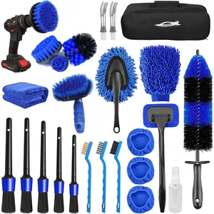 26 count  Detailing Brush Set,  Detailing Kit,  Detailing Brushes,  Cleaning Kit,  Windshield Cleaning Tool, Professional  Care kit -  Wash Brush kit for Interior Exterior Wheels