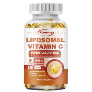 Xemenry - Liposomal Vitamin C 1500mg, High Absorption, Fat Soluble VIT C, Antioxidant Supplement, Higher Bioavailability Immune System Support & Collagen Booster, Non-GMO, Vegan Pills, 120 Capsules