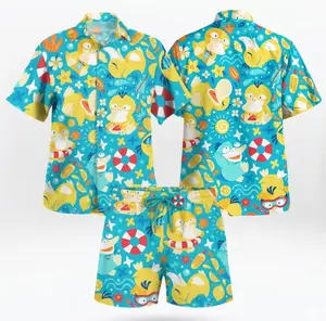 2026 Hot Hawaiian Sets PKM [FREESHIP] Fresh Summer – Youthful – Bold with the duck PKM Hawaiian Shirt Tropical Anime Aloha Shirt
