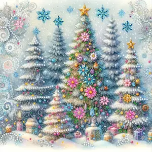 5D DIY Crystal Diamond Painting Kit, Snowy Christmas Series, Irregular Shapes, Holiday Gift, Home Decor, 30x30cm, Frameless, 1pc