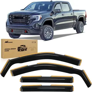 Nilight in Channel Rain Guards for Chevrolet (Chevy) Silverado 1500 Crew Cab/GMC Sierra 1500 Crew Cab 2019 2020 2021 2022 2023 2024 2025 Vent Window Visors-4pcs Truck Car Accessories Automotive Vehicle dealsforyoudays, 4 Pieces, Tool-Free #SummerVibes,sum