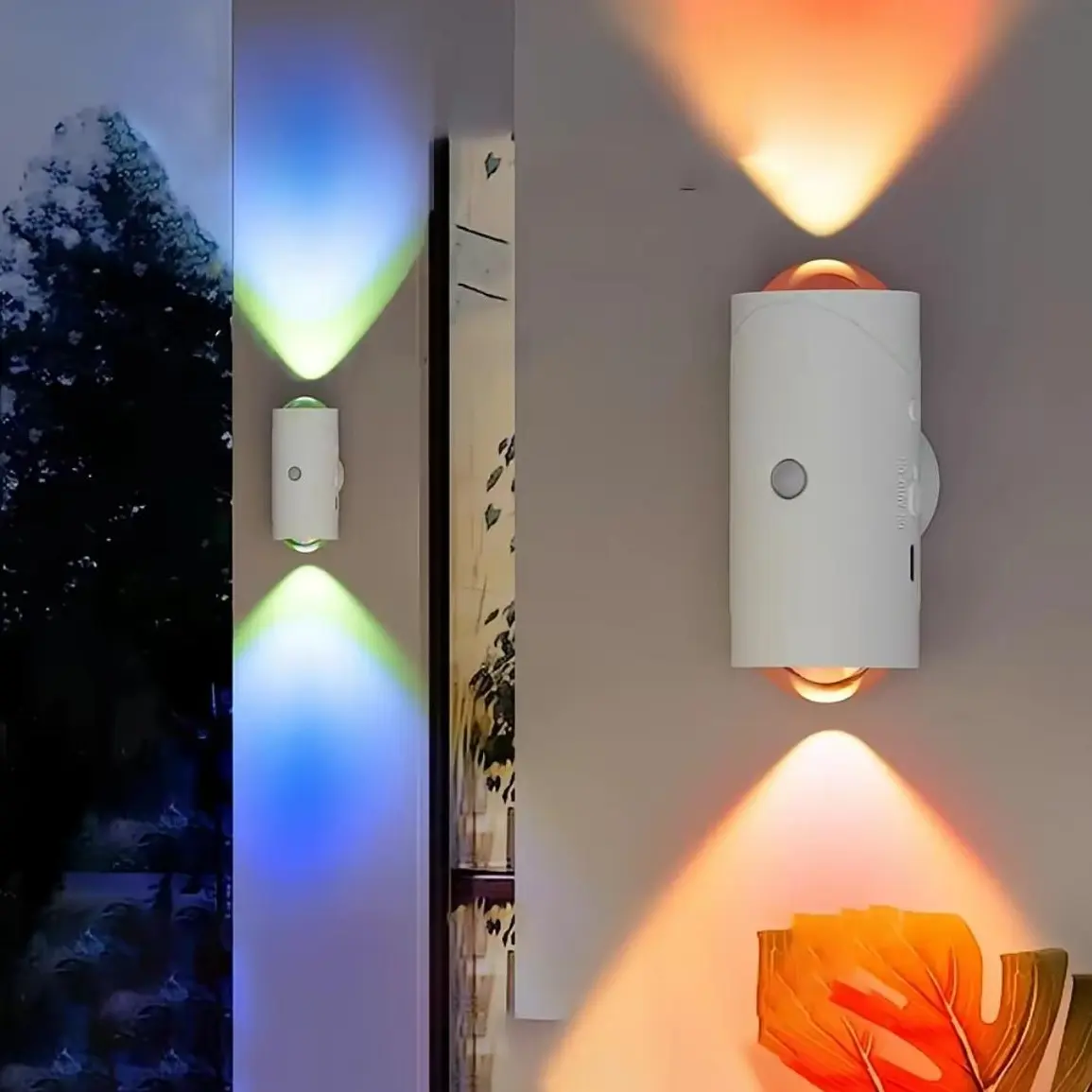 USB Rechargeable Smart LED Night Light with Motion Sensor, RGB Gradient Dimmable Magnetic Wall Lamp for Indoor Ambient Lighting, Bedroom & Entryway Decor, Easy Charging Step Lamp