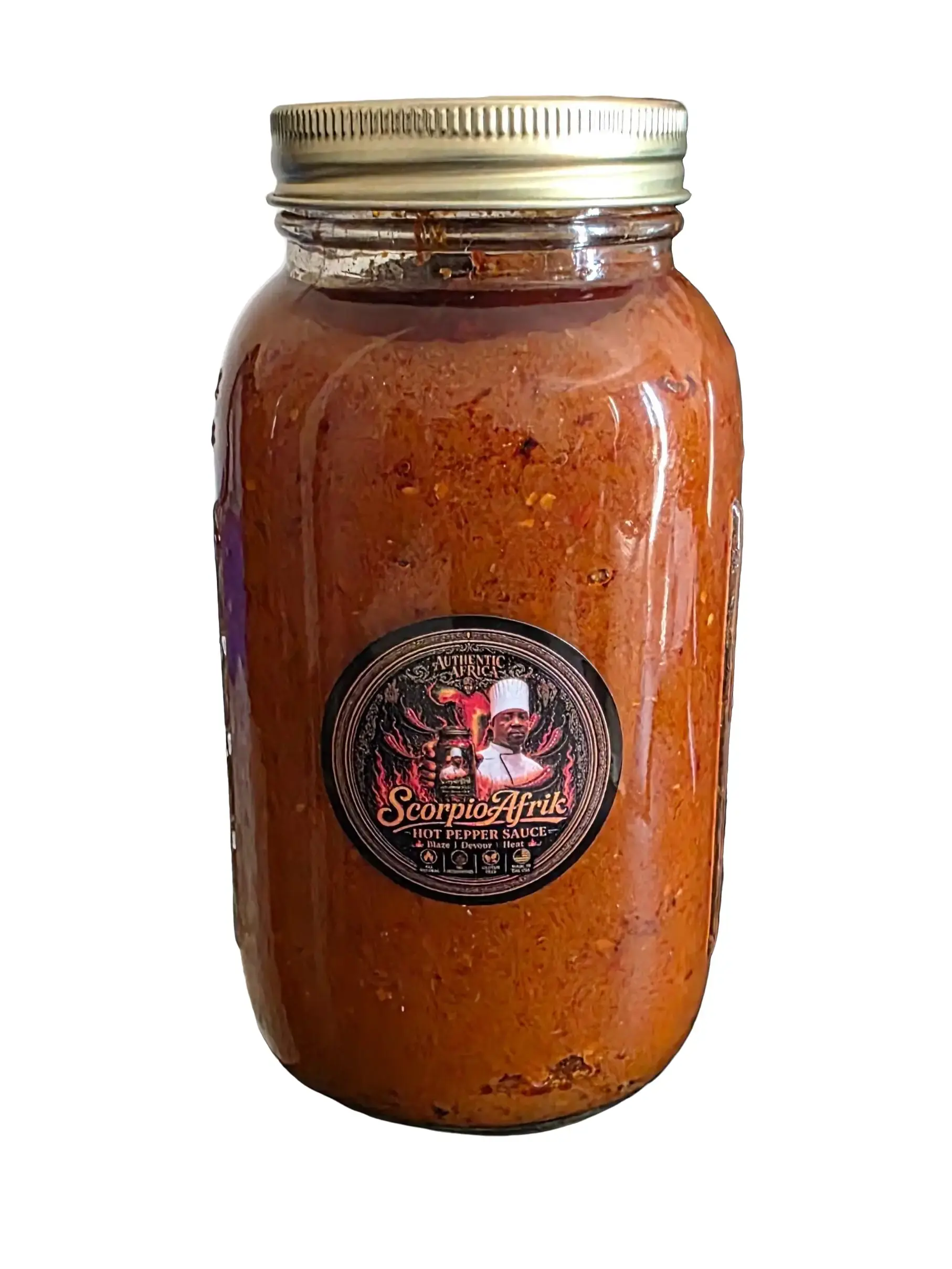 Authentic African Ambient Hot Pepper Sauce, Spicy Flavorful Cooking Sauce, 16oz Bottle Jar for Versatile Dishes, Marinade