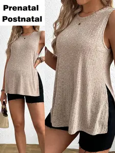 DAISY x Maternity Casual Versatile Solid Color Side Slit Camisole