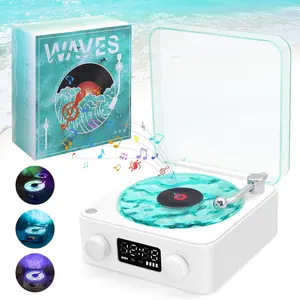 Wireless Record Player, Rechargeable Vintage Vinyl Record Player with 4 White Noise, Portable Bluetooth-compatible Speaker for Home Outdoor Party