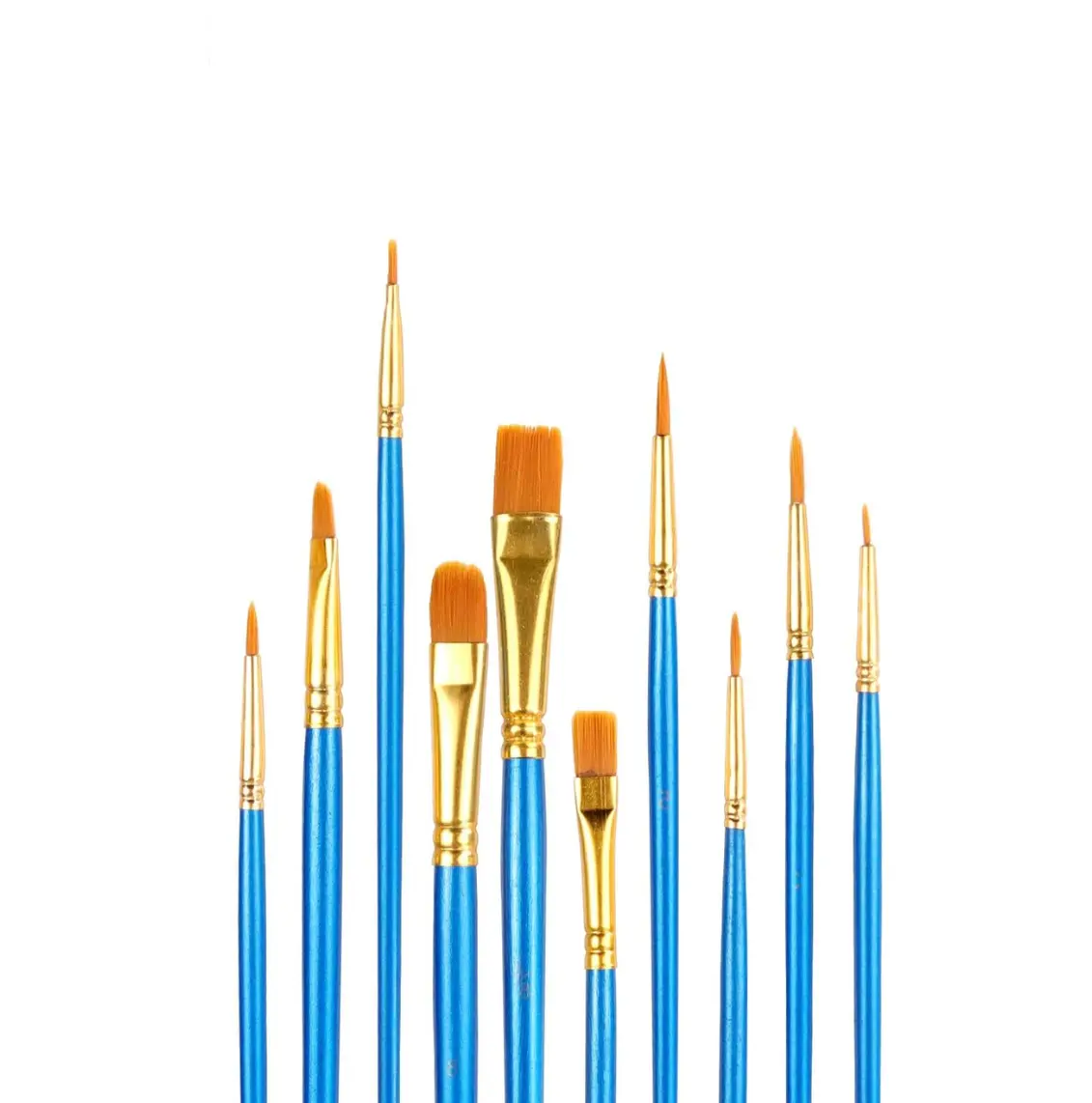 Cozy Fall Gifts Acrylic Paint Brush Set, 1 Packs / 10 pcs Watercolor Brushes Painting Brush Nylon Hair Brushes for All Purpose Oil Watercolor Painting Artist Professional Kits.