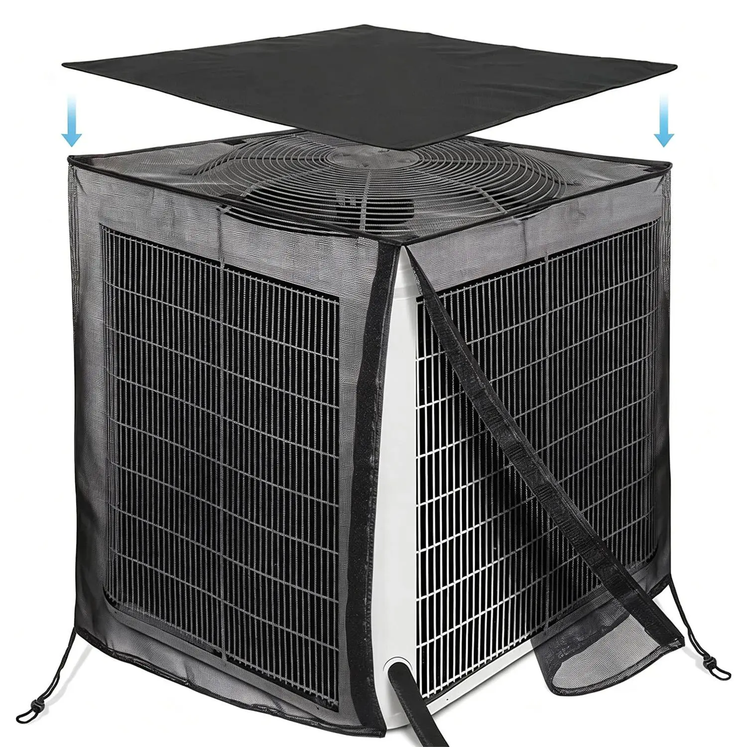 Central AC Unit Protector - Full Mesh  with Detachable Waterproof Top, Waterproofing Dust  Against Leaves, Weeds, Cottonwood and Debris, Waterproofing Dust Outdoor Air Conditioner Cover homedecor