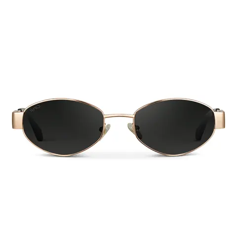 Verona | Gold Frame 90s-Inspired Oval Sunglasses For Women