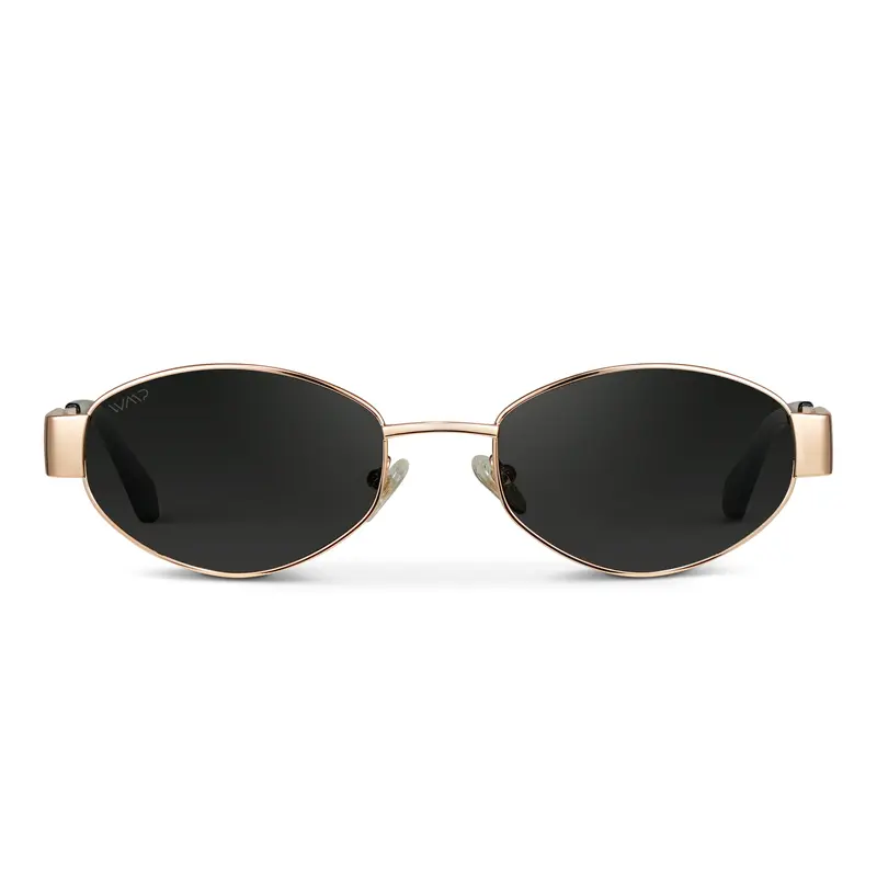 Verona | Gold Frame 90s-Inspired Oval Sunglasses For Women