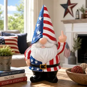 Patriotic Little Elf Statue, American Flag Statue, suitable for Independence Day commemoration on July 4th, for home tabletop