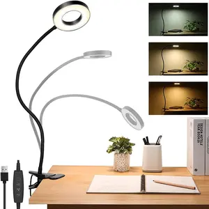 USB Interface Desk Lamp, Eye Protection Reading Lamp, Adjustable Brightness 3 Color Modes LED Lamp, Perfect for Nail Art and Reading, Adjustable Light, USB Powered Lamp