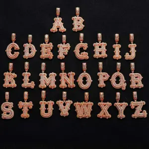 2275 Hip Hop Iced Out Bubble Letter Pendant Custom A-Z Initial Charm Full Paved Bling Streetwear Jewelry For Men & Women customizable with engraved letters, logos or patterns Complimentary shipping summerwins