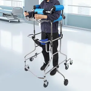 Portable Medical Standing Aid, Adult Walker for Seniors Hemiplegia Rehabilitation Standing Frame, Walking Aid Standing Walker with Infusion Holder for Elderly & Post-Surgery People