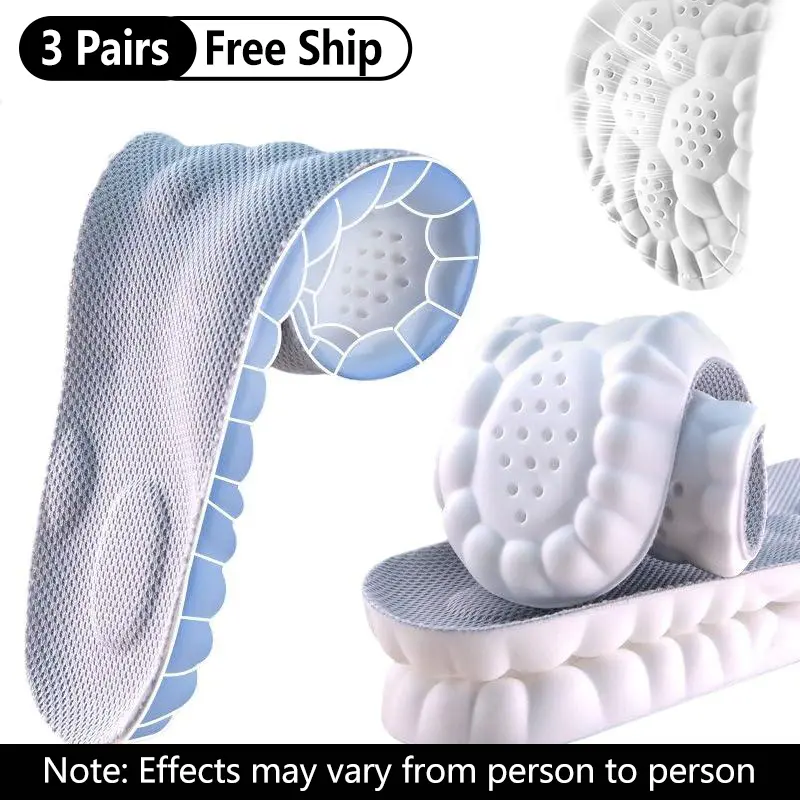 Extra Wide 4D Cloud Memory Foam Shoe Insoles, Shock Absorption Anti-Fatigue Foot Pain Relief Inserts for Men Women All Footwear, Limited Promotion Buy 1 Get 2 Free