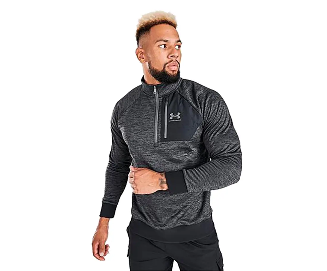 Men's Under Armour AF Half-Zip Sweatshirt, Athletic Performance Active Wear for Outdoor Sport, Hiking/Light Outdoor, Machine Washable Sports Top