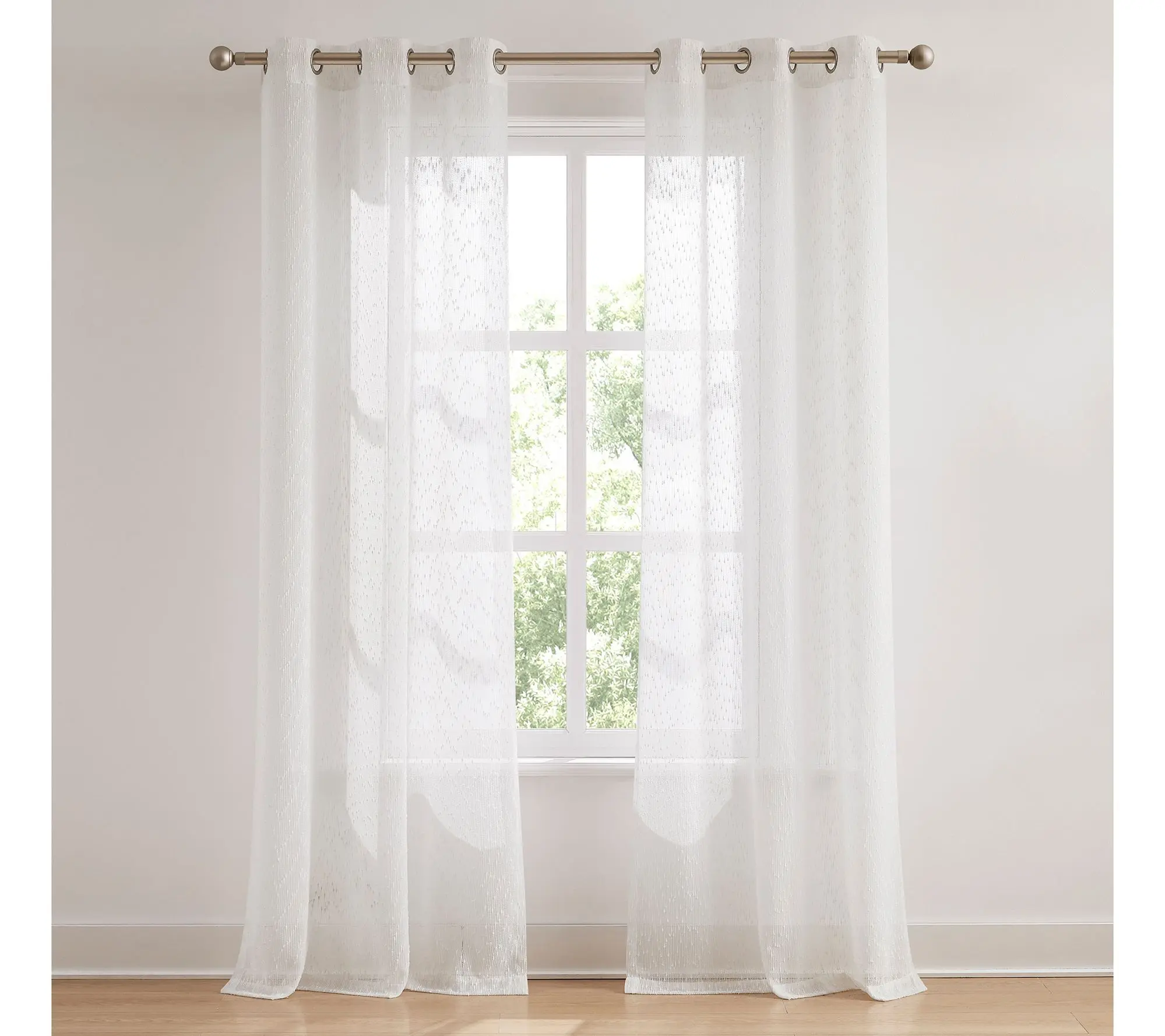 Lush Decor Aileen Textured Raindrop Sheer Window Curtains Pair