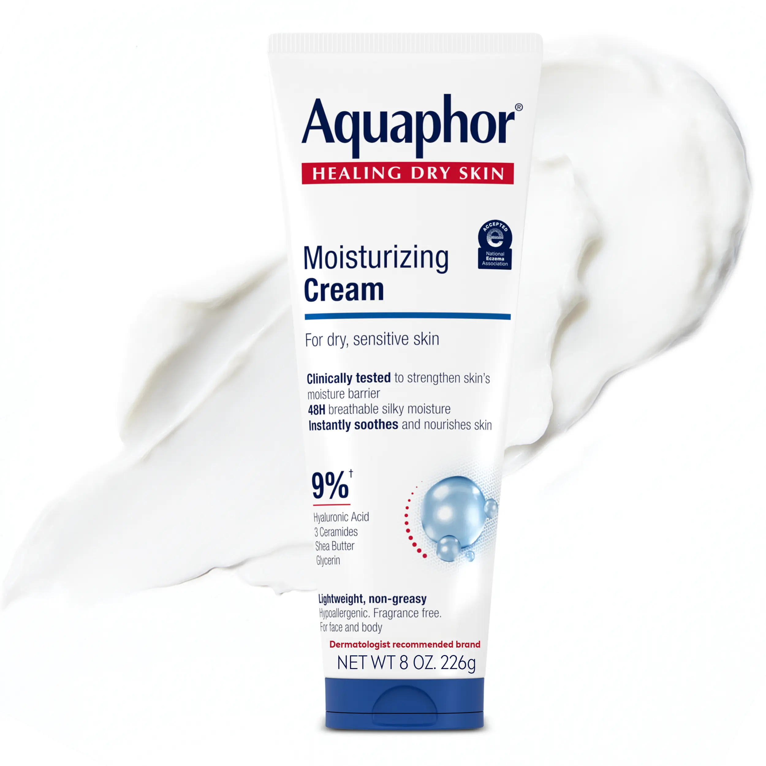 Aquaphor Moisturizing Face and Body Cream for Dry, Sensitive Skin