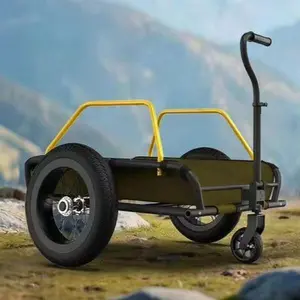 Tamobyke Heavy-Duty Bike Cargo Trailer, 3-in-1 Collapsible Foldable Design with 150 lbs Capacity Universal Hitch & Removable Caster Dual Shock Absorbers, Quick Release 16" Wheels Bicycle Trailer