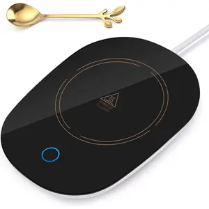 Coffee Mug Warmer, Candle Warmer Plate with Intelligent Auto On/Off Gravity Sensing Mug Heater Smart Coffee Cup Warmer for Desk, Office, Home, Milk, Tea, Chocolate and Water (Black) Viviette handwarmers