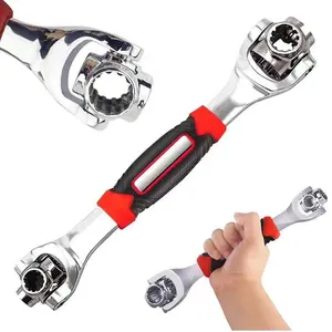 52-Piece Metal Universal Double-Ended Swivel Socket Set, 360-Degree Rotatable Head, Rotating Grip, Multifunctional Car Repair & Home Tool