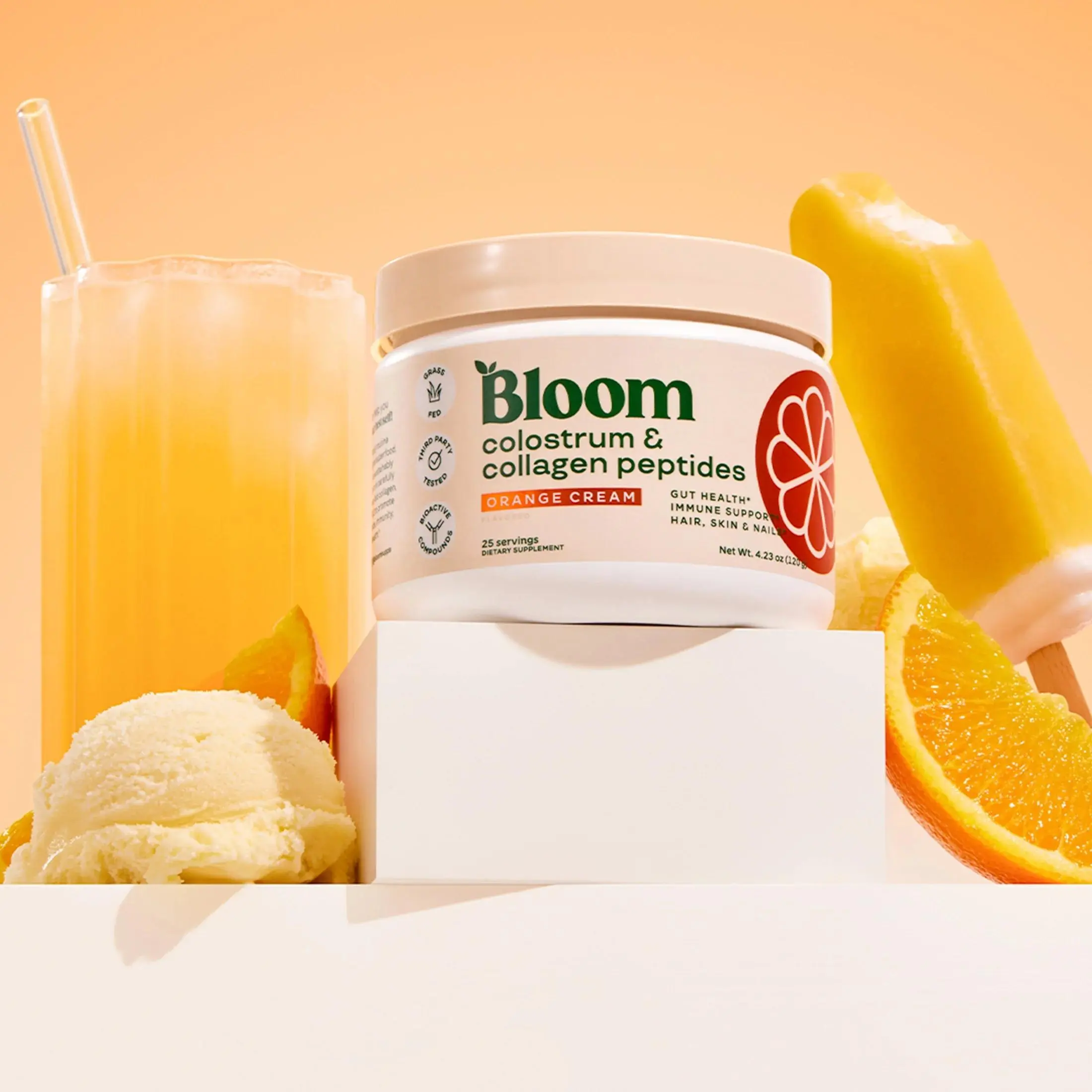 Bloom Nutrition Colostrum & Collagen Peptides Powder (25 Servings) – Grass-Fed Protein Powder for Gut Health, Immune Support & Skin