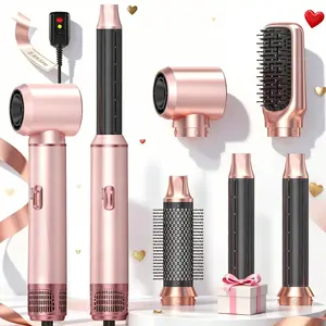 Hair Styler 5 in 1, Magic Hairstyler, Hair Dryer Brush for Hair Styling, Hot Air Brush for Volumizing, Hair Wrap Dryer Set with Detachable Heads Comb, Hair Styling Tools for Drying Curling Straightening