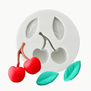 Cherry & Strawberry Shaped Silicone Mold, 1 Count Mini Cake Decorating Mold, Chocolate Baking Mold, Kitchen Baking Tool, Baking Supplies for Wedding, Party, Holiday