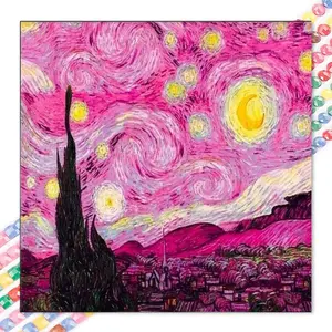 1 DIY diamond painting kit, 5D diamond art set, DIY decoration, pink starry sky diamond painting kit with full round diamonds, mosaic, diamond art, DIY art home decor, Wall art painting, suitable for Christmas.