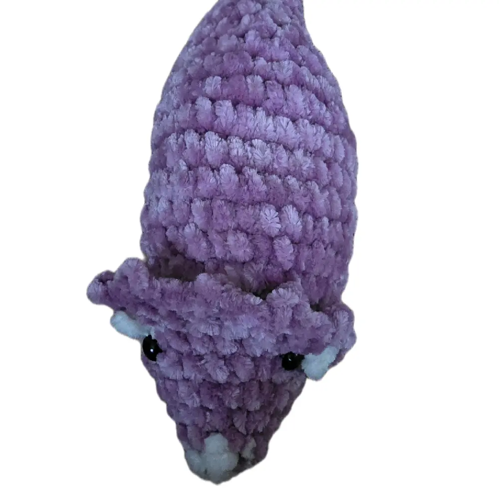 handmade crochet Triceratops Plushie made with Chenille yarn