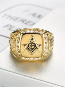 New must-have domineering trendy personalized hot selling classic retro imitation diamond men's ring accessories