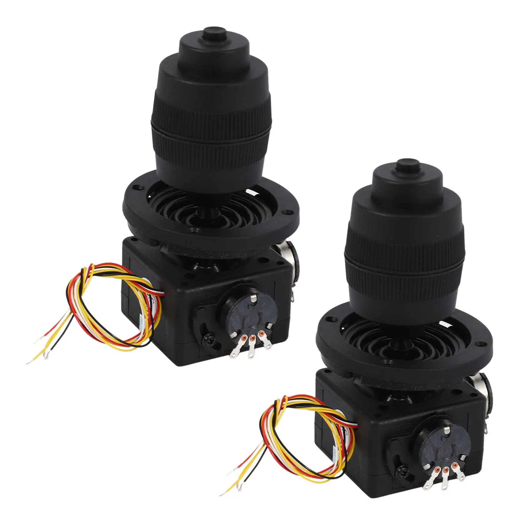 JH-D400B-M4 4-Axis Joystick Potentiometer Button 2-Pack, 10K 4D Plastic Control Device with Wire, Compact Industrial Control Module for Machine Equipment Repair