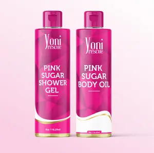 Pink Sugar Body & Bath Care Set- Shower Gel(4oz), Body Essential Oil(4oz) by Yoni Rescue Fragrance Apricot