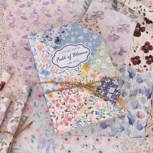 Field of Blooms 180 Sheets Vintage Floral Scrapbook Paper 9 Themes Aesthetic Small Flowers Pattern Decorative Craft DIY Paper Kit for Bullet Journal Junk Journal Supplies Collage Cardmaking 5.5x8 Inch