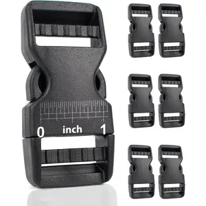 6PCS Plastic Buckles For Straps 1 Inch - Side Release Buckle, Sewing Clips For Dog Collar