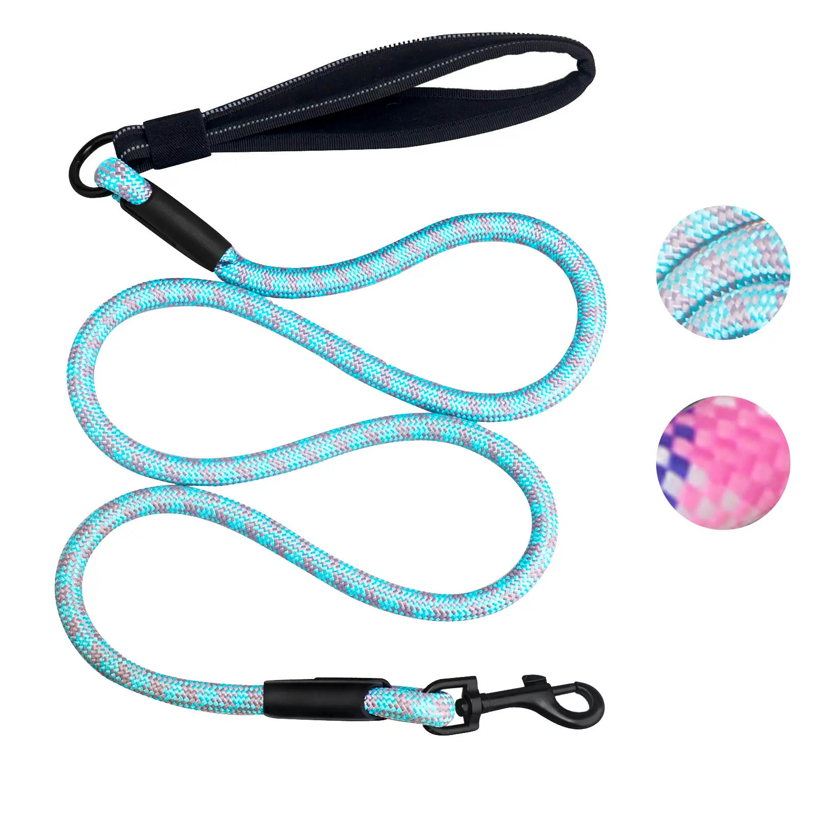 Compawnion Dog Leash - Perfect for Walks and Outdoor Playtime 25-120 lb pet collar dog leash pink  collar