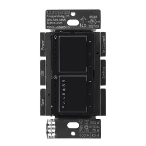 Lutron MACL-L3T251-BL Maestro Dual LED+ Dimmer/Timer - 75W LED, 2.5A Fan, Single Pole, Black