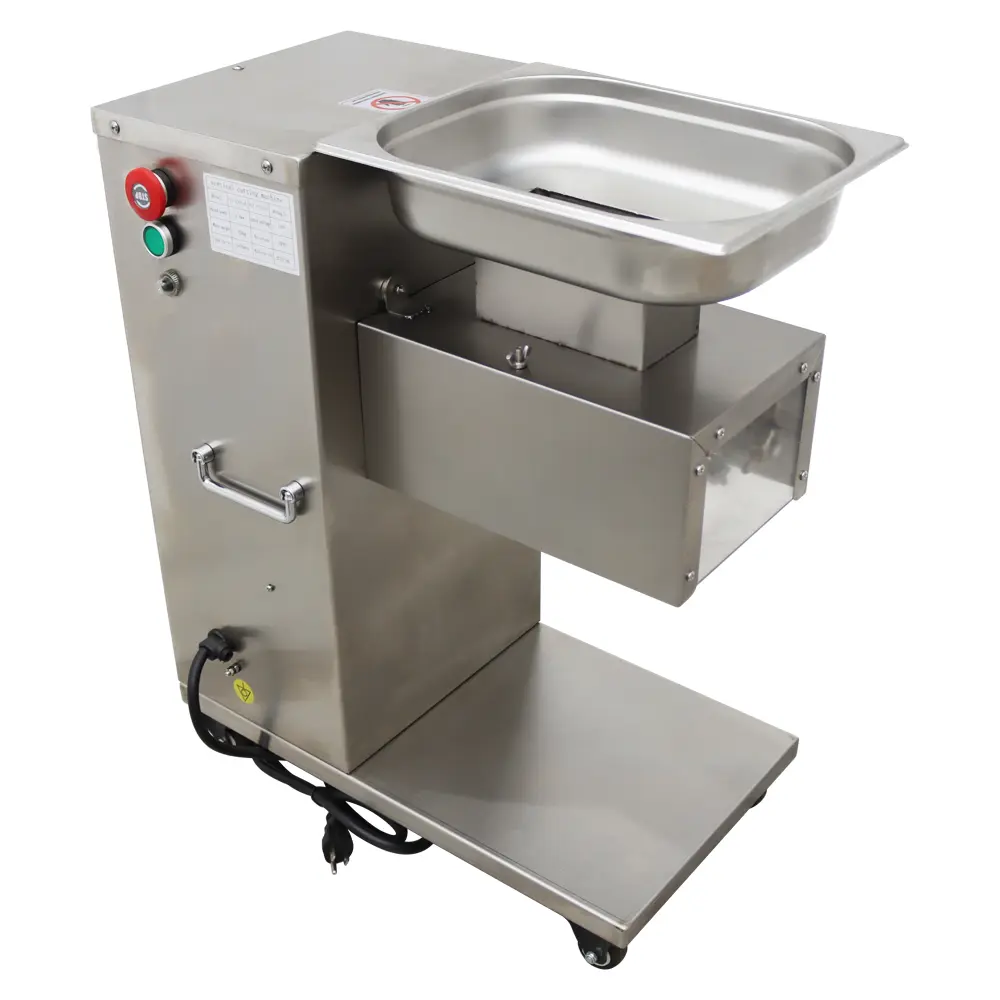 YOKOMA Stainless Steel Meat Cutting Machine with 8mm Blade Set Meat Slicer 110V 500KG/H 750W
