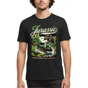 Jurassic Trailblazer - 4x4 Dinosaur Adventure Adult T- Shirt