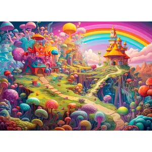 HUADADA 1000 adult puzzle game "Dreamy Mushroom", holiday gift home decoration, family games, grandparents brainstorming jigsaw puzzle