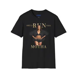 Kamala Harris "She'll Run This Motha" Graphic T-Shirt - Bold Feminine Statement Tee - Available in 10 Colors Casual Comfort