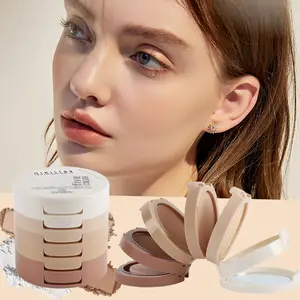 5-in-1 powder powder blusher durable waterproof oil control set makeup repair powder moisturizing Concealer Setting Powder dry wet dual purpose natural makeup effect Hydrating Silky Smooth Powder